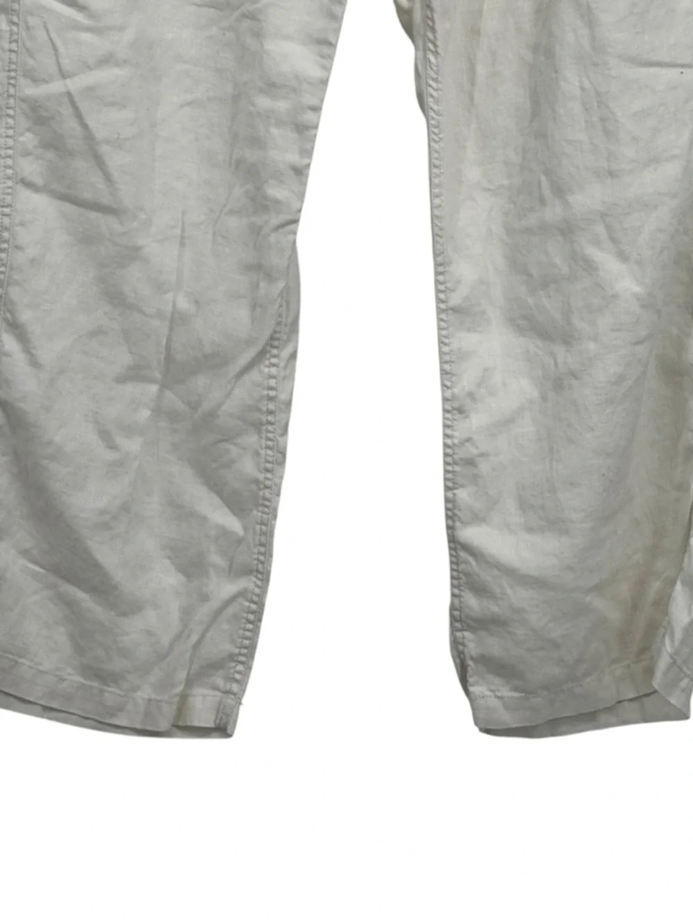Men’s Apt 9 Size 38 x 30 Off White 100% Linen Wider Leg Pants Beach Costal